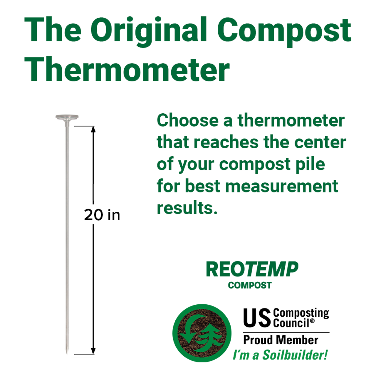 Reotemp Fast Response Composting Thermometer (48in Probe)