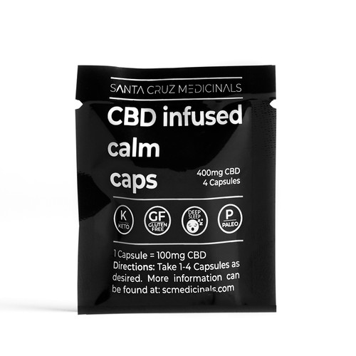 4 pack Calm Caps! These 4 pack of CBD Calm Caps by Santa Cruz Medicinals are the perfect way to try out CBD Calm Caps. This is the formula I take when I want to feel Calm and Centered. This formula is Paleo, Gluten-Free, and Keto.