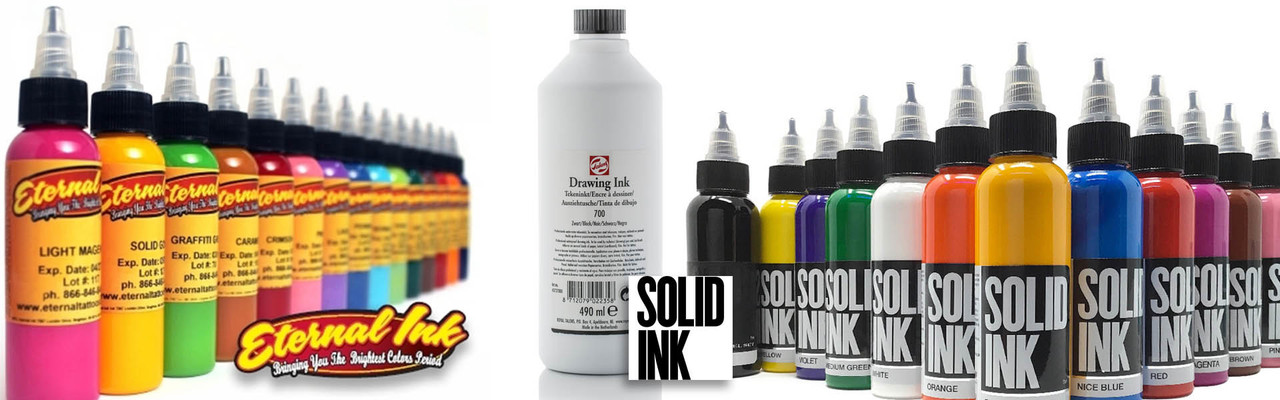 Tattoo Ink: Solid Ink, Nocturnal & Eternal Ink, Black Ink & Sets