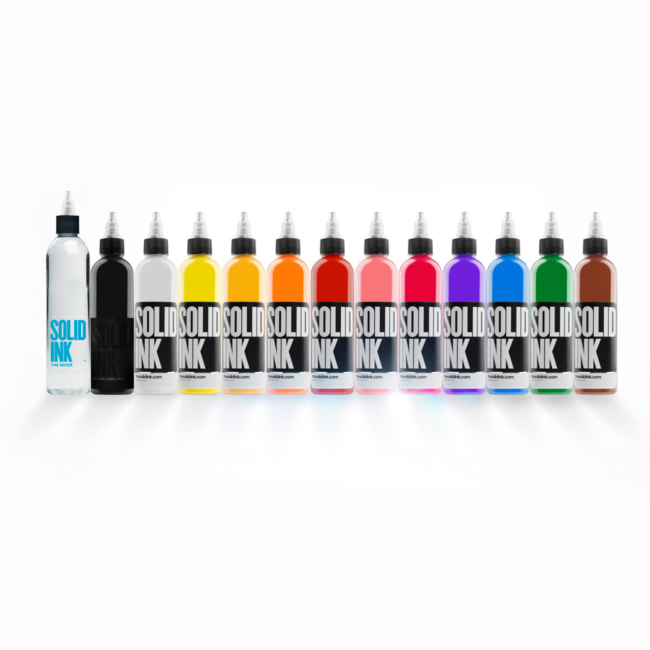 25 Color Fundamental Set Tattoo Ink Bottles Lining Black | by Solid Ink