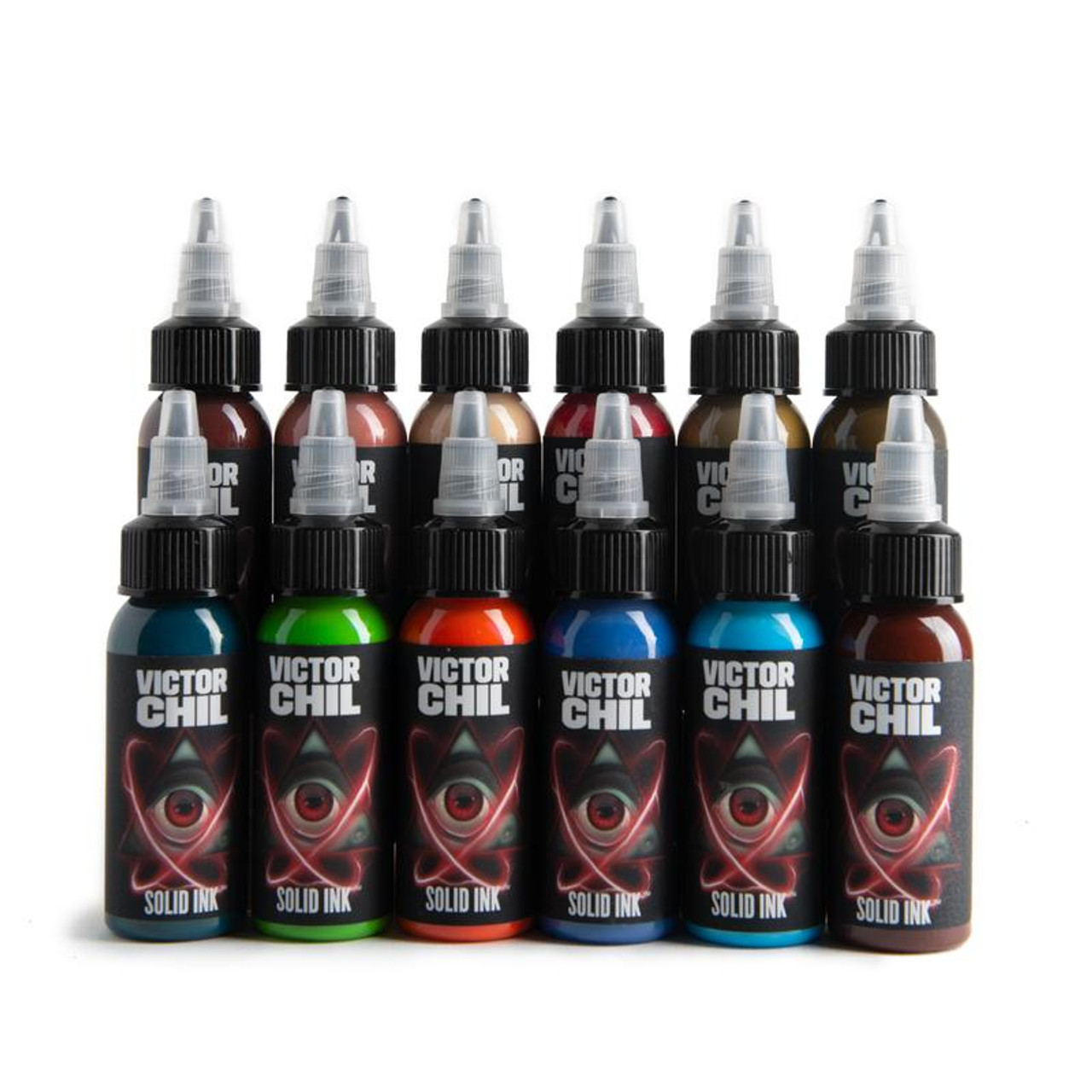 Tattoo Ink Set - 12 Colors Mixed Set / Net 2/1fl oz (15ml)