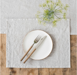 MagicLinen Linen Placemat Set of 2 - Grey