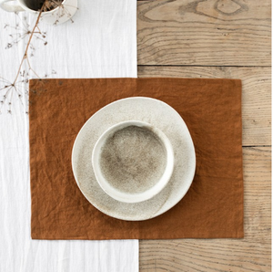 MagicLinen Linen Placemat Set of 2 - Cinnamon