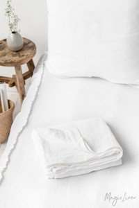 MagicLinen Queen Flat Sheet - White