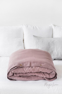 MagicLinen Twin Duvet and Cover Set - Woodrose MagicLinen Twin Duvet and Cover Set - Woodrose