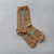 Lamington Crew Length Merino Wool Socks Man - Nile (Camel with Teal Check)