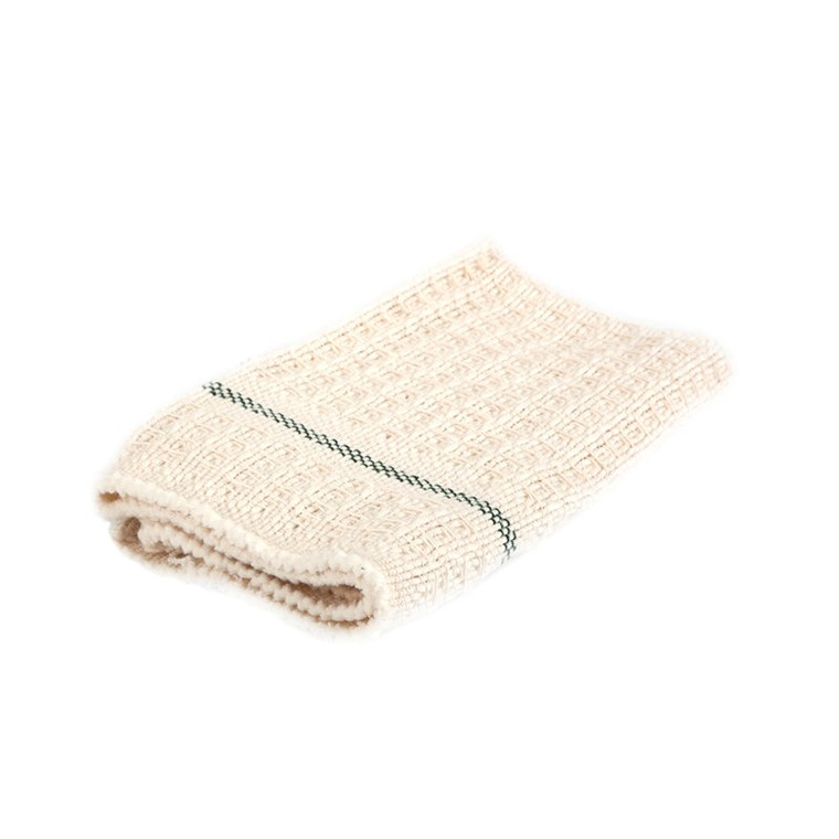 Large Cotton Cleaning Cloth - Natural with Green Accent
