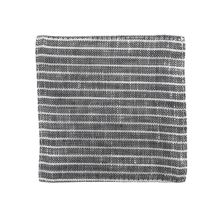 Fog Linen Coasters Set of 6 - Grey with White Stripes