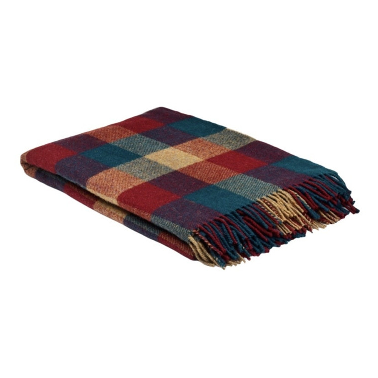 McNutt of Donegal Pure Wool Blanket - Pine & Redcurrant