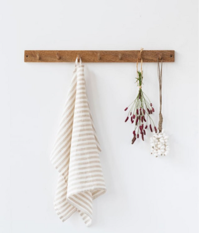 MagicLinen Linen Tea Towel - Striped in Natural