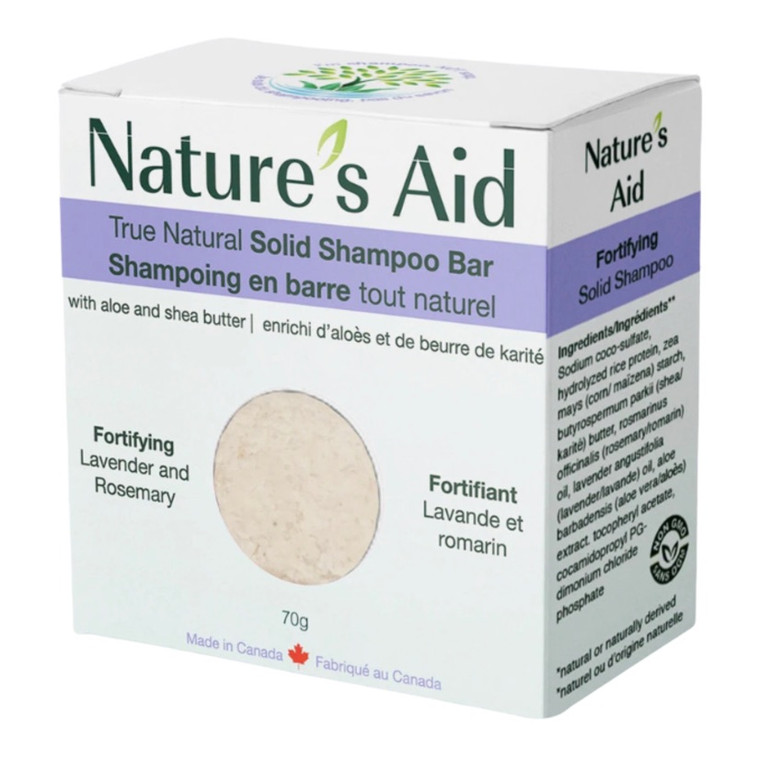 Nature's Aid True Natural Solid Shampoo Bar - Rosemary and Lavender