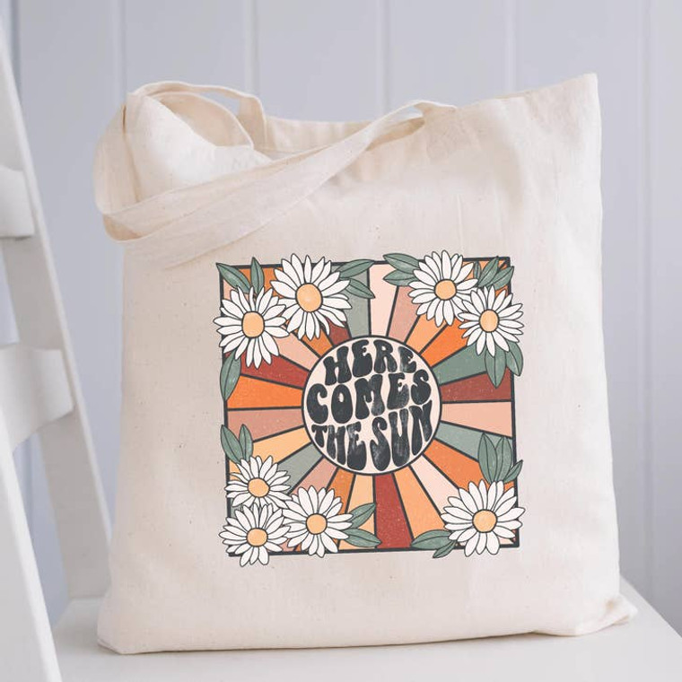 Canvas Tote Bag - Retro Here Comes The Sun