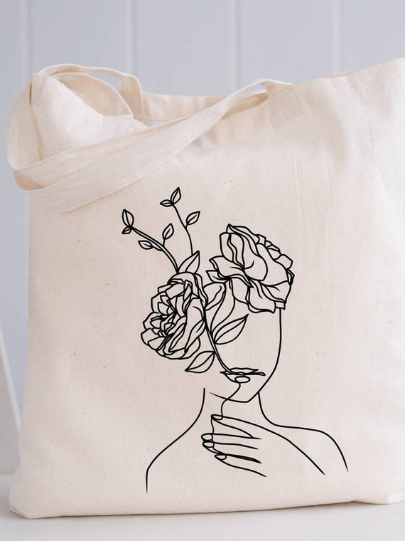 The Line Art Woman Tote Bag