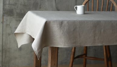 Fog Linen Thick Kitchen Cloth - Natural with Navy Accent Stripe