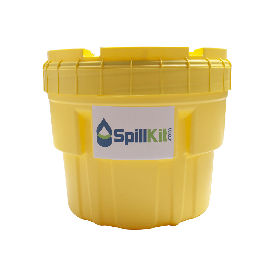 SpillTech 20-Gallon Hazmat Overpack Spill Kit – For Battery Acid & Chemicals, Includes Drum, Pads, Socks, PPE | SPKHZ-Batt