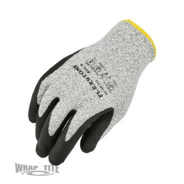 GLCR3-M LEVEL 3 Cut Resistant 13g Grey Knit Black Nitrile Dipped Glove-M 10 Dz pair MSTR