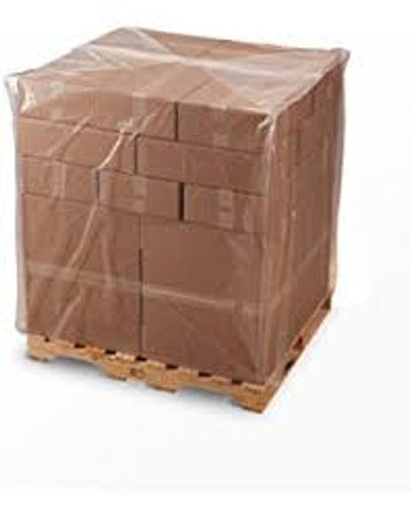 Plastic Pallet Covers-Bin Liners 51x49x73 2.0 Mil Clear 50 bags per roll
FITS PALLET
L x W x H

48 x 48 x 48"