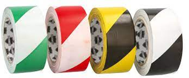 WTSV7048BY 2" X 36 Yards Black Yellow 6 mil Aisle Marking Tape 24 rls cs