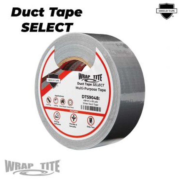 DTS9048 2" x 60 yds Silver Select Duct Tape 24 rls cs; 9 mil