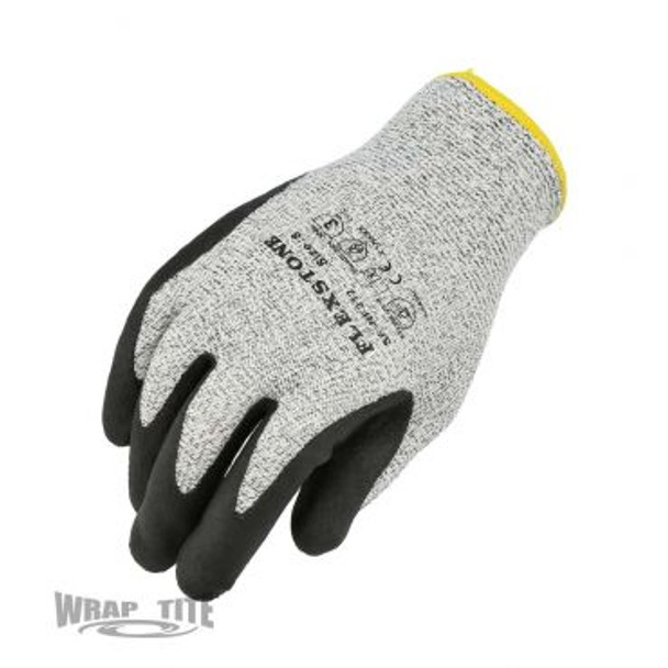 GLCR3-S LEVEL 3 Cut Resistant 13g Grey Knit Black Nitrile Dipped Glove-S 10 Dz pair MSTR