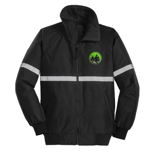 Adult Full Zip Jacket With Reflective Taping- Black
