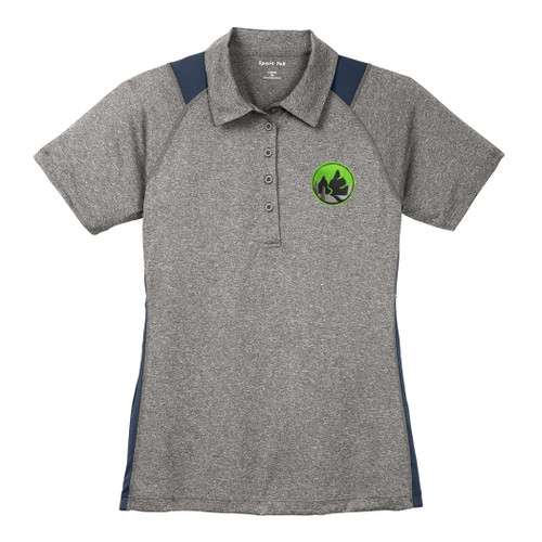 Women's Colorblock Polo - Vintage Heather/True Navy