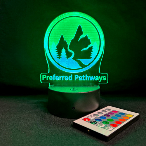 Engraved Clear Acrylic Color  Changing LED Light