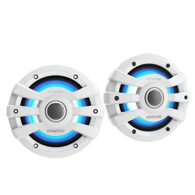 Kenwood eXcelon XM65WL 6.5" 75W RMS 4 Ohm IPX6 2-Way Coaxial Speakers (White)
