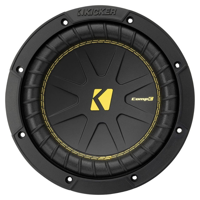 Kicker 50CWCS84 CompC 8" Subwoofer 400 Watts Peak, Ribbed Polyurethane Surround Kicker 50CWCS84 CompC 8" Subwoofer 400 Watts Peak, Ribbed Polyurethane Surround