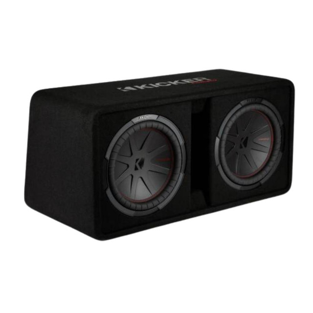 Kicker 48DCWR122 Dual 12" Ported Enclosure CompR Subwoofers with 2000 Watts Peak