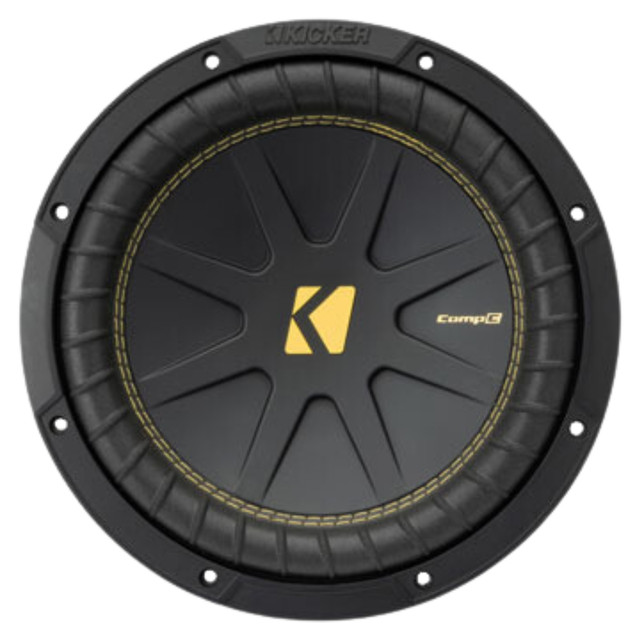 Kicker 50CWCD104 10" 4-Ohm DVC CompC Subwoofer w/ Ribbed Polyurethane Surround