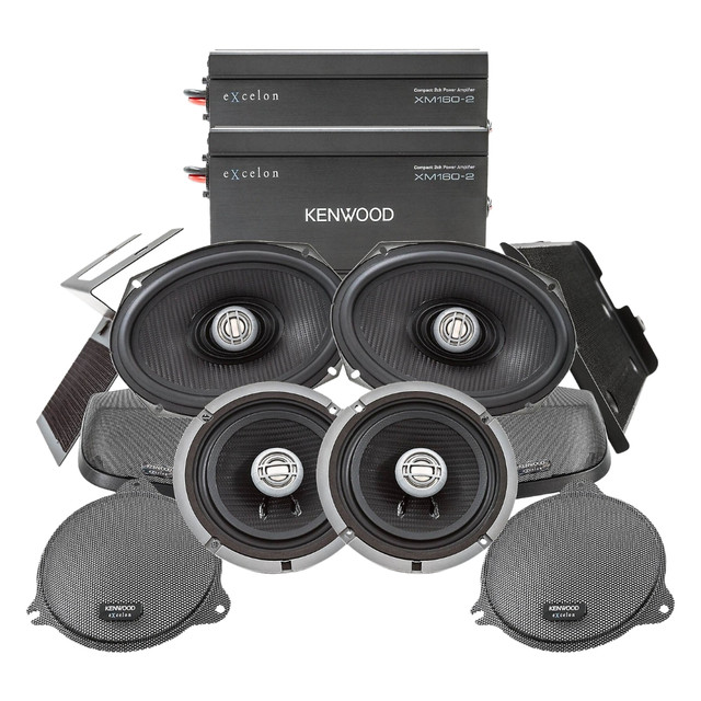 Kenwood Excelon P-HD3FR Front & Rear Amp Package for 2014-Up Harley-Davidson