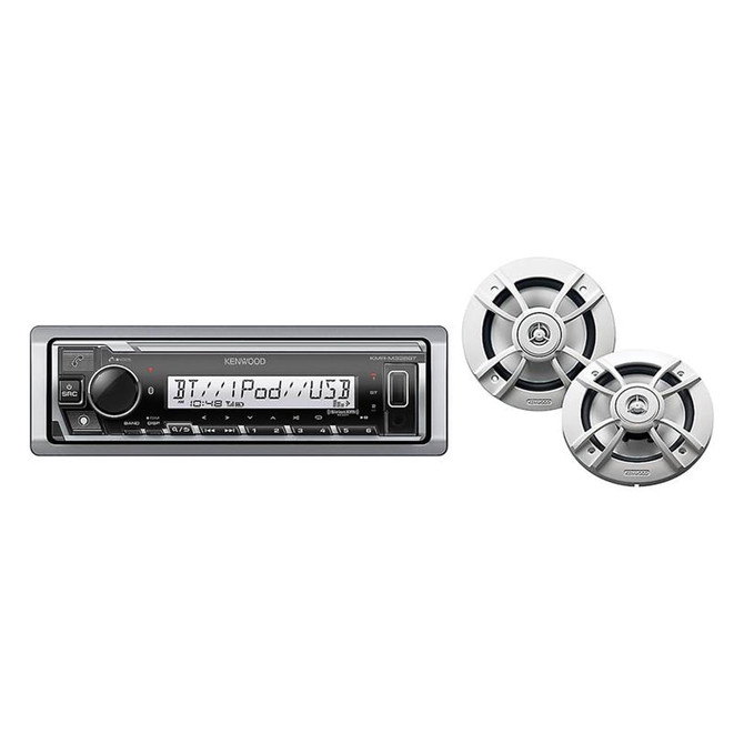 Kenwood PKG-MR382BT Marine CD Receiver w/ KFC-1633MRW 6.5" 2-Way Marine Speakers Kenwood PKG-MR382BT Marine CD Receiver w/ KFC-1633MRW 6.5" 2-Way Marine Speakers