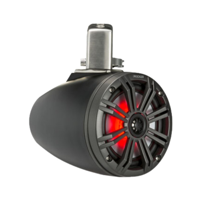 Kicker 45KMTC65 6-1/2" Marine Coaxial Tower Speakers (Charcoal/Black)