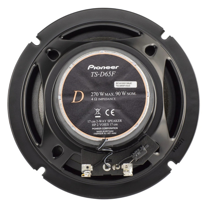 Pioneer TS-D65F 6.5" 270W Max Power 4 ohms 2-Way Coaxial Speakers