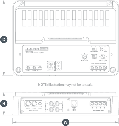 JL Audio RD500/1 Monoblock Subwoofer Amplifier Class D 500W RMS x1 at 2 ohms
