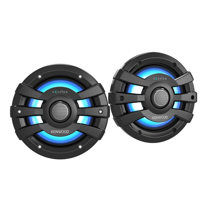 Kenwood eXcelon XM65BL 6.5" 75W RMS 4 Ohm IPX6 2-Way Coaxial Speakers (Black)