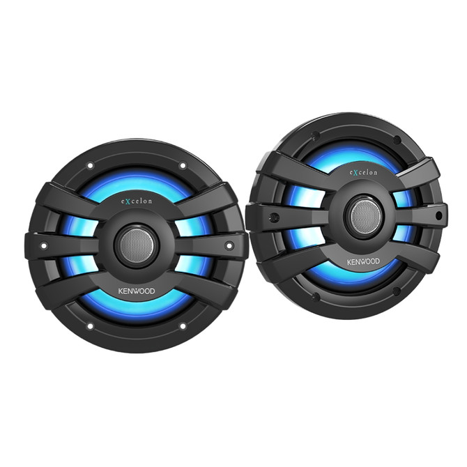 Kenwood eXcelon XM77BL 7.7" 100W RMS 4 Ohm IPX6 2-Way Coaxial Speakers (Black)
