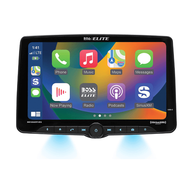 BOSS Elite BE12ACP.WX 12" Single-DIN Digital Multimedia & Apple CarPlay