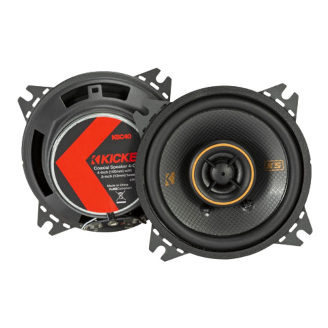 Kicker KS-Series 51KSC404 4-Inch 2-Way Coaxial Speakers w/ High Power Handling