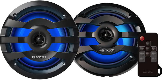 Kenwood KFC-1673MRBL 6.5" 2-Way Water-Resistant Marine Speakers w/ Illumination