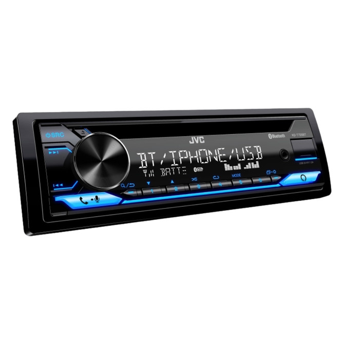 JVC KD-T720BT Single DIN CD with Bluetooth, Alexa, USB, and 13-Band EQ