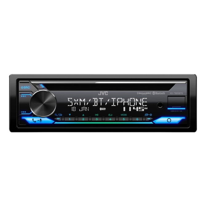JVC KD-T920BTS Single DIN CD with Bluetooth, Alexa, USB, and 13-Band EQ