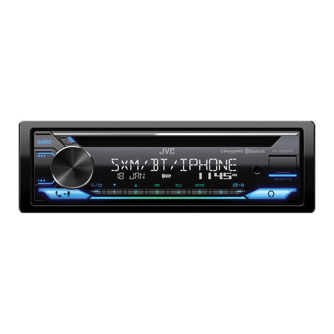 JVC KD-T920BTS Single DIN CD with Bluetooth, Alexa, USB, and 13-Band EQ