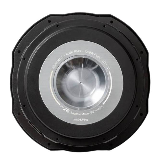 Alpine R-Series RS-W12D2 10" Shallow Mount Subwoofer with Dual 2-Ohm Voice Coils
