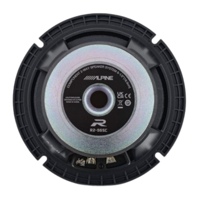 Alpine R-Series R2-S65C 6-1/2" 2-Way Component Speakers with 300 Watt Peak Power