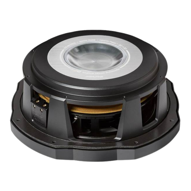 Alpine R-Series RS-W10D4 10" Shallow Mount Subwoofer with Dual 4-Ohm Voice Coils