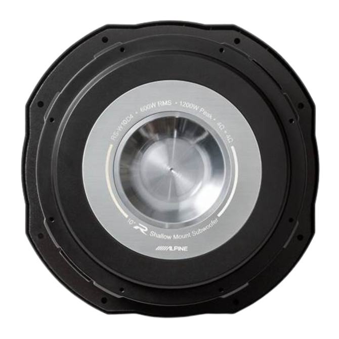 Alpine R-Series RS-W10D4 10" Shallow Mount Subwoofer with Dual 4-Ohm Voice Coils