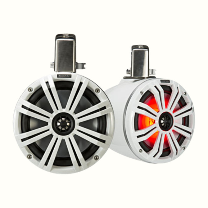 Kicker 45KMTC8W 8 Inch 300 Watts Peak Power LED Lighting Coaxial Tower Speakers