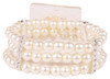 Ivory/Champagne Pearl corsage bead bracelet with Crystal accents